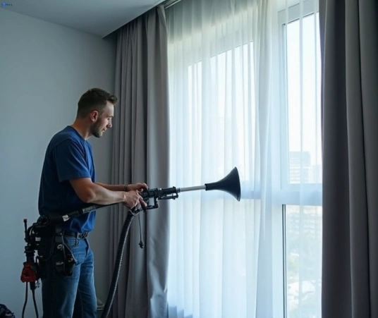 Professional curtain steam cleaning process equipment Matty Curtain Cleaning green-valley-nsw